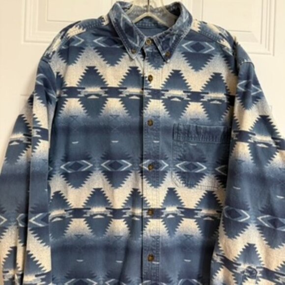 John Rich & Bros Woolrich Tribal Inspired Vintage SZ XL‎ Men's Shirt Workwear - Picture 4 of 10